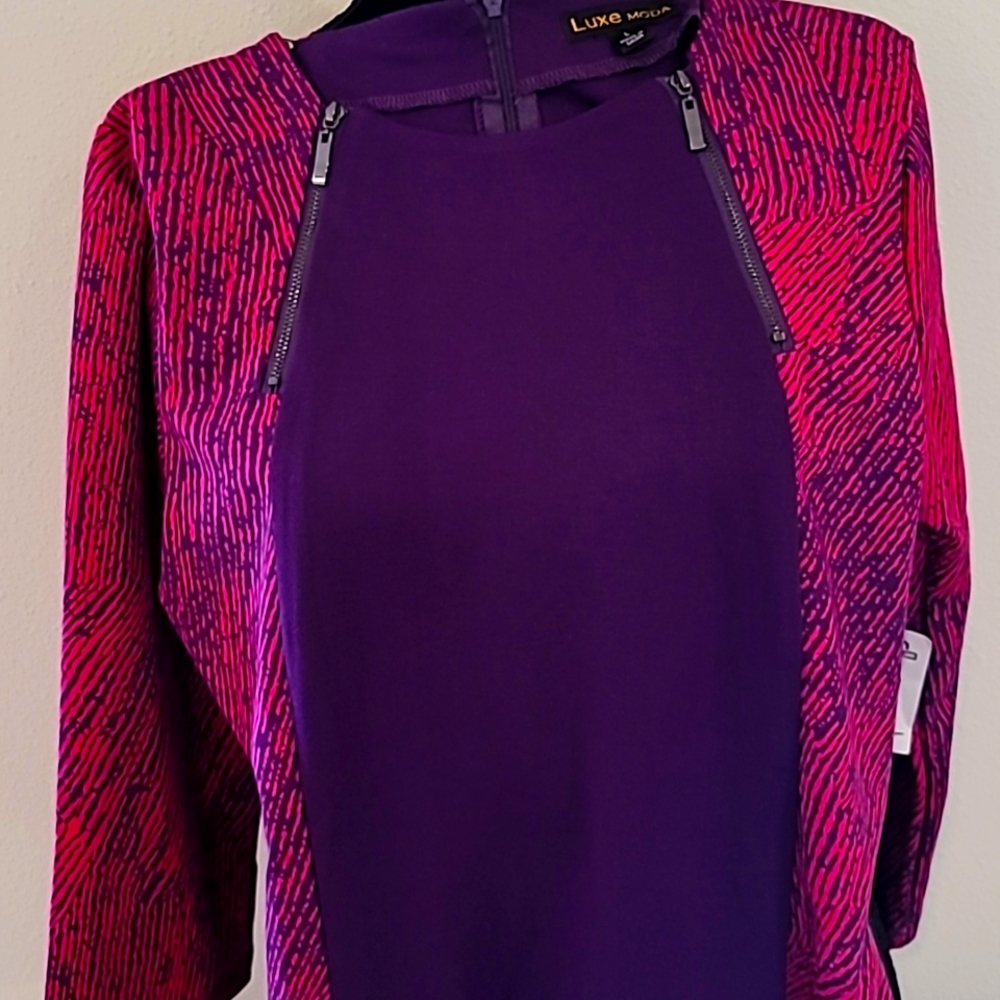 Purple and Fuscia Dress with Zebra Print
